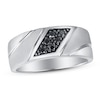 Thumbnail Image 1 of Men's Black Diamond Wedding Band 1/5 ct tw Round-cut 10K White Gold