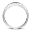 Thumbnail Image 3 of Men's Black Diamond Wedding Band 1/5 ct tw Round-cut 10K White Gold