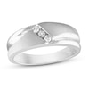 Thumbnail Image 1 of Men's Diamond Wedding Band 1/8 ct tw Round-cut 10K White Gold