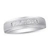 Thumbnail Image 1 of Men's Diamond Wedding Band 1/10 ct tw Round-cut 10K White Gold