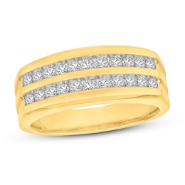 Men's Diamond Wedding Band 3/4 ct tw 10K Yellow Gold