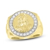 Thumbnail Image 1 of Men's Diamond Christ Ring 1/4 ct tw Round-cut 10K Yellow Gold - Size 10