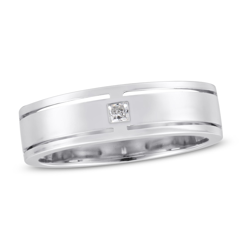 Main Image 1 of Men's Diamond Ring 1/15 ct tw Square-cut 10K White Gold