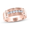 Thumbnail Image 1 of Men's THE LEO Diamond Wedding Band 3/8 ct tw Round-Cut 14K Rose Gold