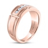 Thumbnail Image 2 of Men's THE LEO Diamond Wedding Band 3/8 ct tw Round-Cut 14K Rose Gold