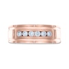 Thumbnail Image 3 of Men's THE LEO Diamond Wedding Band 3/8 ct tw Round-Cut 14K Rose Gold