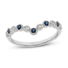 Thumbnail Image 1 of Blue Sapphire Contour Ring 1/10 ct tw Diamonds 14K White Gold