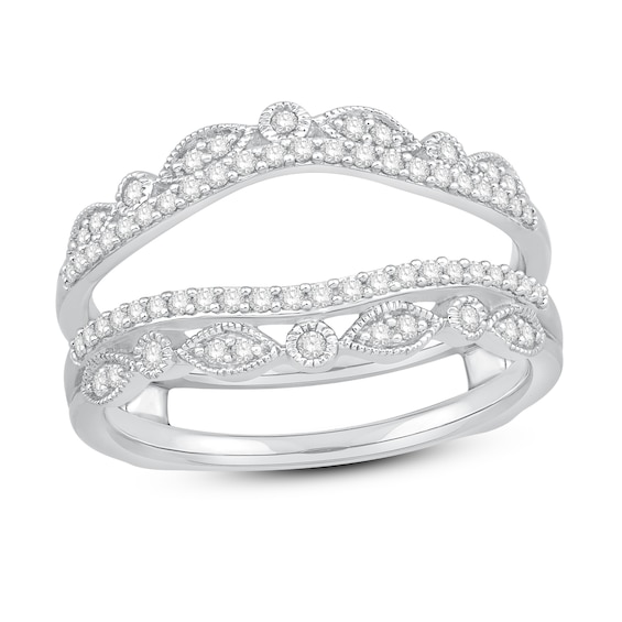 Diamond Enhancer Ring 1 3 Ct Tw Round-cut 14k White Gold 