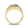 Thumbnail Image 3 of Men's Tiger's Eye Quartz & Diamond Ring 10K Yellow Gold