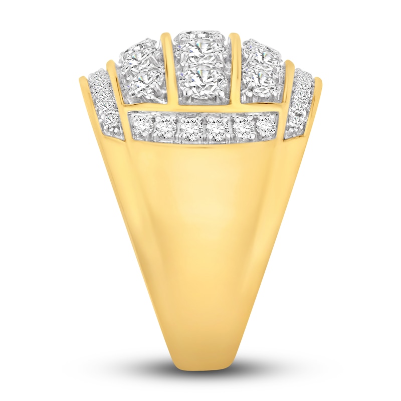 Main Image 3 of Men's Diamond Ring 3 ct tw Round-cut 10K Yellow Gold