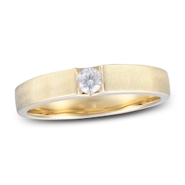 Now + Forever Men's Diamond Wedding Band 1/5 ct tw Round-cut 10K Yellow Gold