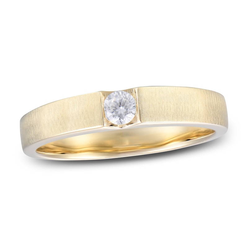 Main Image 1 of Men's Diamond Wedding Band 1/5 ct tw Round-cut 10K Yellow Gold