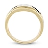 Thumbnail Image 1 of Men's Brown & Whiter Diamond Wedding Band 1/4 ct tw Round-cut 10K Yellow Gold