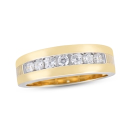 Now + Forever Men's Diamond Wedding Band 1/2 ct tw Round-cut 10K Yellow Gold