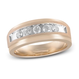 Men's Five-Stone Diamond Wedding Band 1/2 ct tw Round-cut 10K Rose Gold