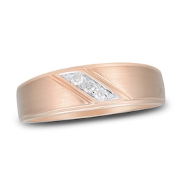 Now + Forever Men's Diamond Wedding Band 1/10 ct tw Round-cut 10K Rose Gold