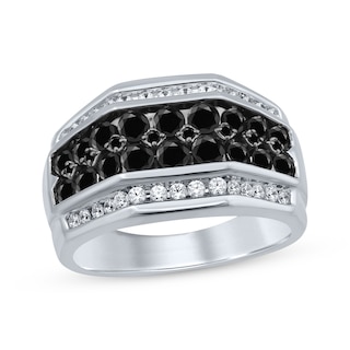 Jewelersclub Men's 1.00 Carat T.w. Round Cut Black Diamond Ring