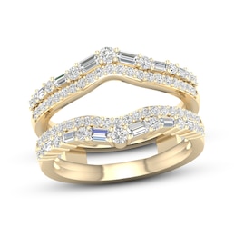 Now + Forever Diamond Enhancer Band 3/4 ct tw Round/Baguette 14K Yellow Gold