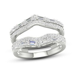 Now + Forever Diamond Enhancer Band 3/4 ct tw Round/Baguette 14K White Gold