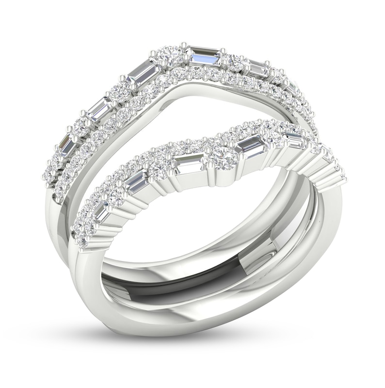 Main Image 2 of Diamond Enhancer Band 3/4 ct tw Round/Baguette 14K White Gold