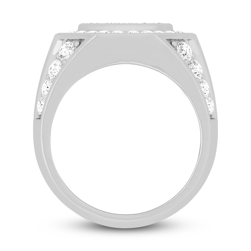 Main Image 2 of Men's Octogonal Diamond Ring 3 ct tw Round-cut 10K White Gold