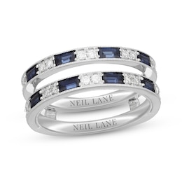 Neil Lane Diamond & Blue Sapphire Enhancer Ring 1/4 ct tw Round-cut 14K White Gold