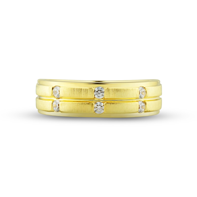 Main Image 3 of Men's Diamond Wedding Band 1/4 ct tw Round-cut 10K Yellow Gold