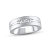 Thumbnail Image 1 of Men's Diamond Wedding Band 1/2 ct tw Square-cut 10K White Gold