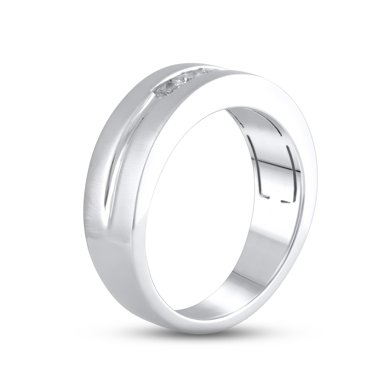 Main Image 2 of Men's Diamond Wedding Band 1/2 ct tw Square-cut 10K White Gold