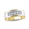 Thumbnail Image 1 of Men's Diamond Wedding Band 1/2 ct tw Round-Cut 14K Two-Tone Gold