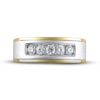 Thumbnail Image 3 of Men's Diamond Wedding Band 1/2 ct tw Round-Cut 14K Two-Tone Gold