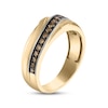 Thumbnail Image 2 of Men's Brown Diamond Wedding Band 1/2 ct tw Round-cut 10K Two-Tone Gold