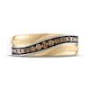 Thumbnail Image 3 of Men's Brown Diamond Wedding Band 1/2 ct tw Round-cut 10K Two-Tone Gold