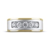 Thumbnail Image 3 of Men's Diamond Wedding Band 1 ct tw Round-cut 14K Two-Tone Gold