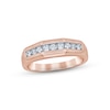 Thumbnail Image 1 of Men's Diamond Wedding Band 1/2 ct tw Round-cut 10K Rose Gold