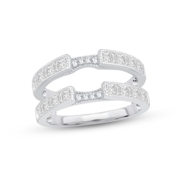 Now + Forever Diamond Enhancer Ring 1 ct tw Princess, Round & Baguette-cut 14K White Gold