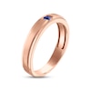 Thumbnail Image 2 of Men's Blue Sapphire Wedding Band 10K Rose Gold