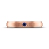 Thumbnail Image 3 of Men's Blue Sapphire Wedding Band 10K Rose Gold