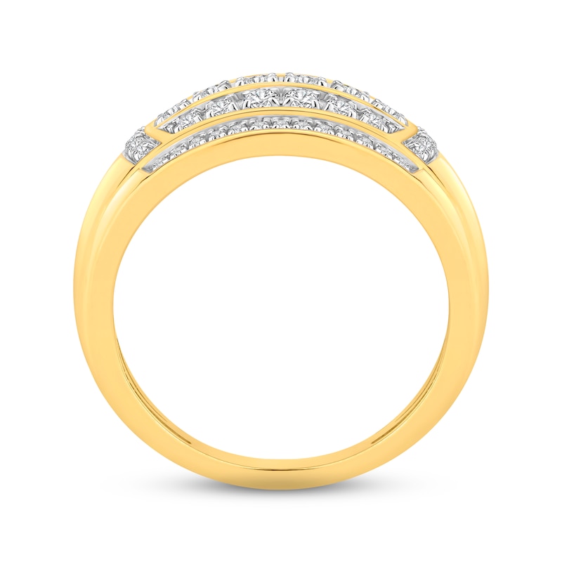 Main Image 2 of Men's Diamond Ring 1 ct tw Round-cut 10K Yellow Gold