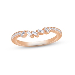 Diamond Contour Enhancer Ring 1/4 ct tw Baguette & Round-cut 14K Rose Gold