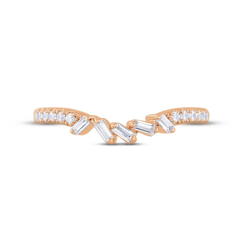 Main Image 3 of Diamond Contour Enhancer Ring 1/4 ct tw Baguette & Round-cut 14K Rose Gold