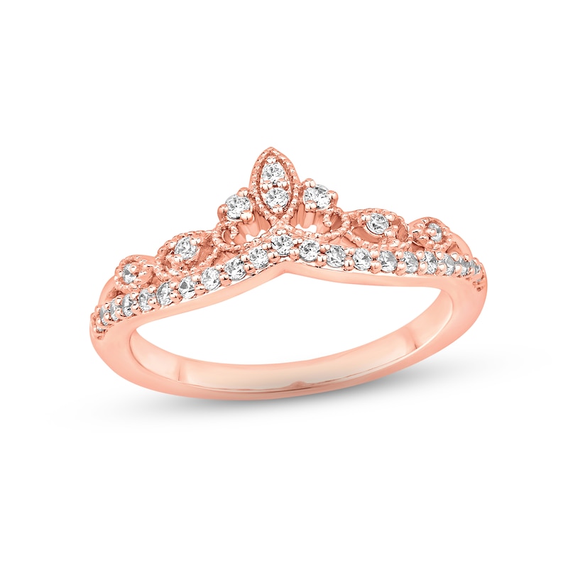 Main Image 1 of Diamond Contour Enhancer Ring 1/4 ct tw Round-cut 14K Rose Gold