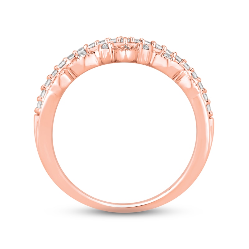 Main Image 2 of Diamond Contour Enhancer Ring 1/4 ct tw Round-cut 14K Rose Gold