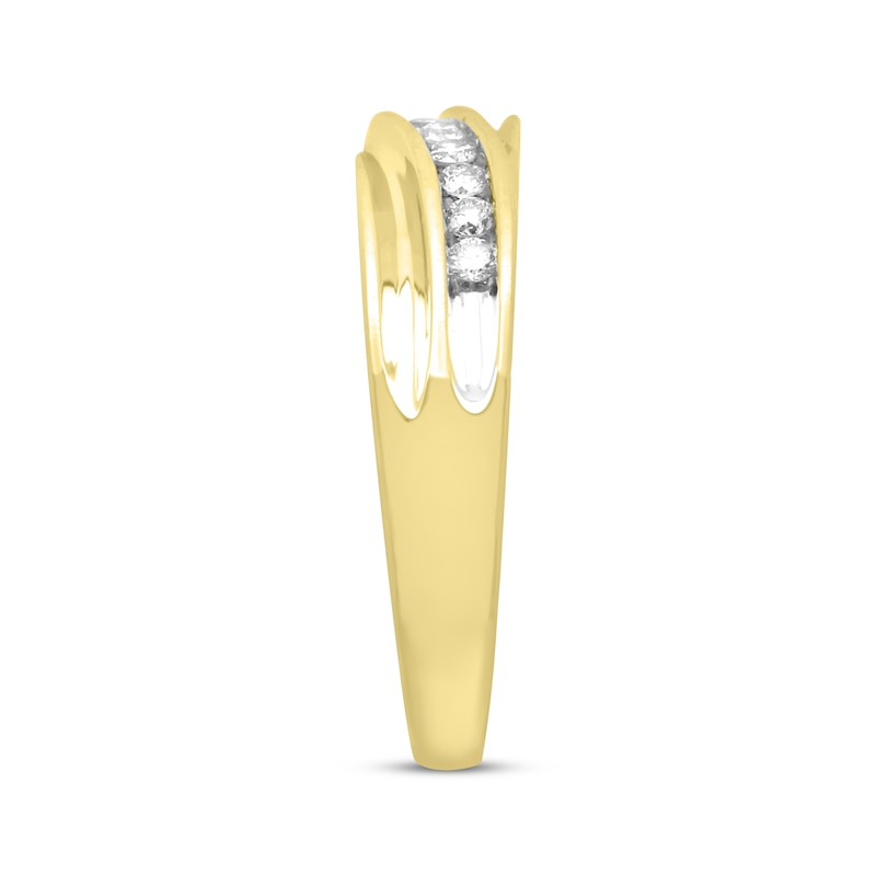 Main Image 2 of Now + Forever Men's Diamond Wedding Band 1/4 ct tw Round-cut 10K Yellow Gold