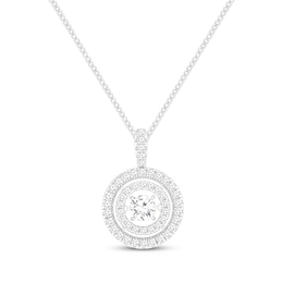 Unstoppable Love Lab-Created Diamond Double Circle Necklace 1-1/2 ct tw 14K White Gold 19”
