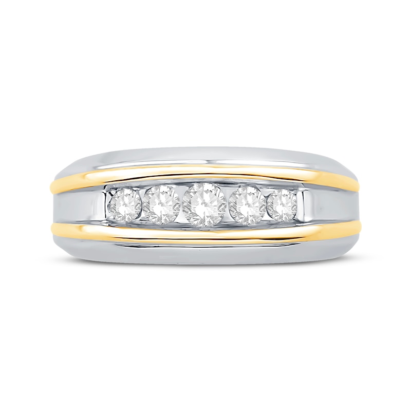 Main Image 3 of Men’s Diamond Wedding Band 1/2 ct tw 14K Two-Tone Gold