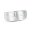 Thumbnail Image 1 of Men’s Square-Cut Diamond Wedding Band 1/10 ct tw 10K White Gold