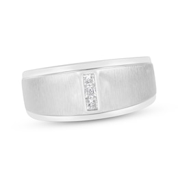 Men’s Square-Cut Diamond Wedding Band 1/6 ct tw 10K White Gold