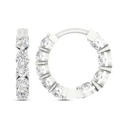 Lab-Created Diamonds by KAY Inside-Out Hoop Earrings 1-1/2 ct tw 14K White Gold