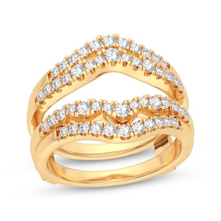 1.4 Ct. Bar Set Baguette Wedding Ring Guard in Yellow Gold